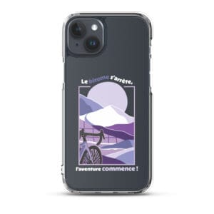 Coque pour iPhone® "Le bitume s'arrête, l'aventure commence" Sun